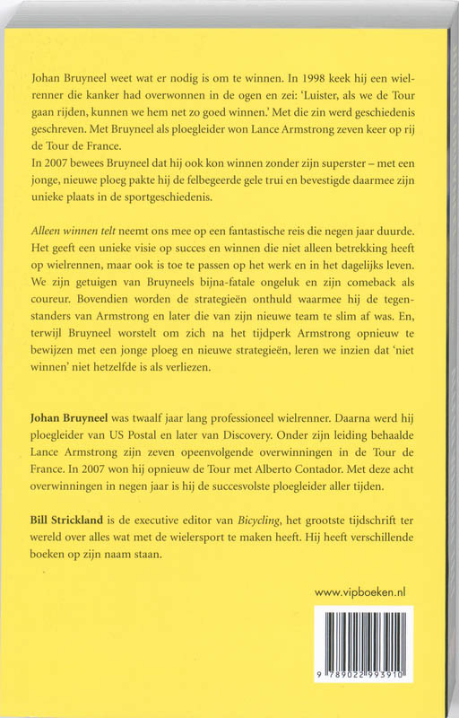 Achterkant van Alleen winnen telt