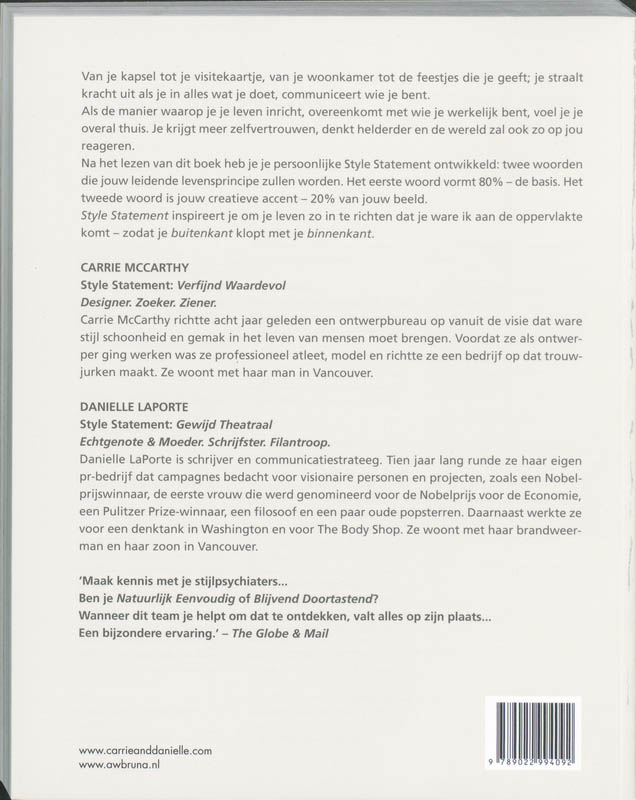Achterkant van Style Statement