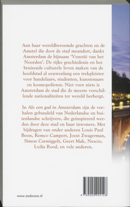 Achterkant van Als een god in Amsterdam