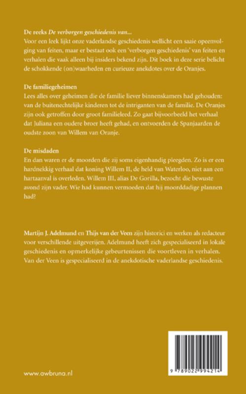 Achterkant van De verborgen geschiedenis van de Oranjes