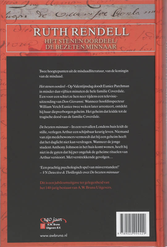 Achterkant van Het stenen oordeel / De bezeten minnaar