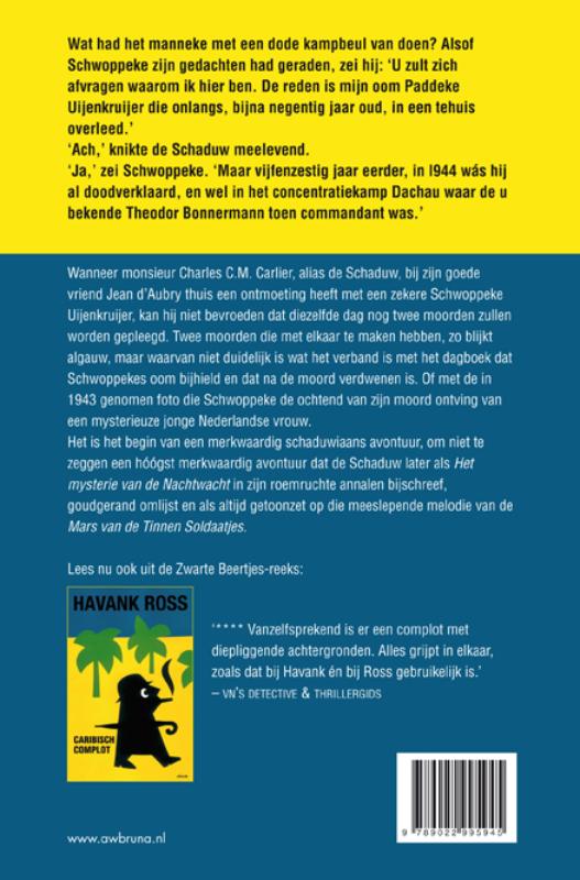 Achterkant van Het mijsterie van de Nachtwacht
