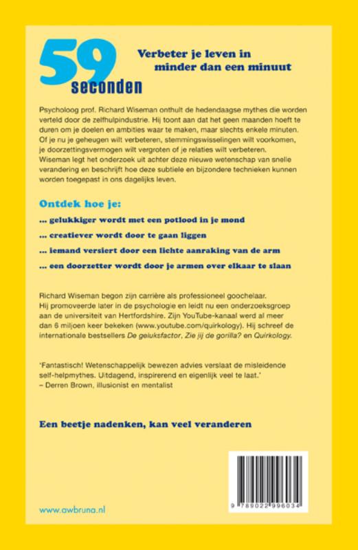Achterkant van 59 Seconden