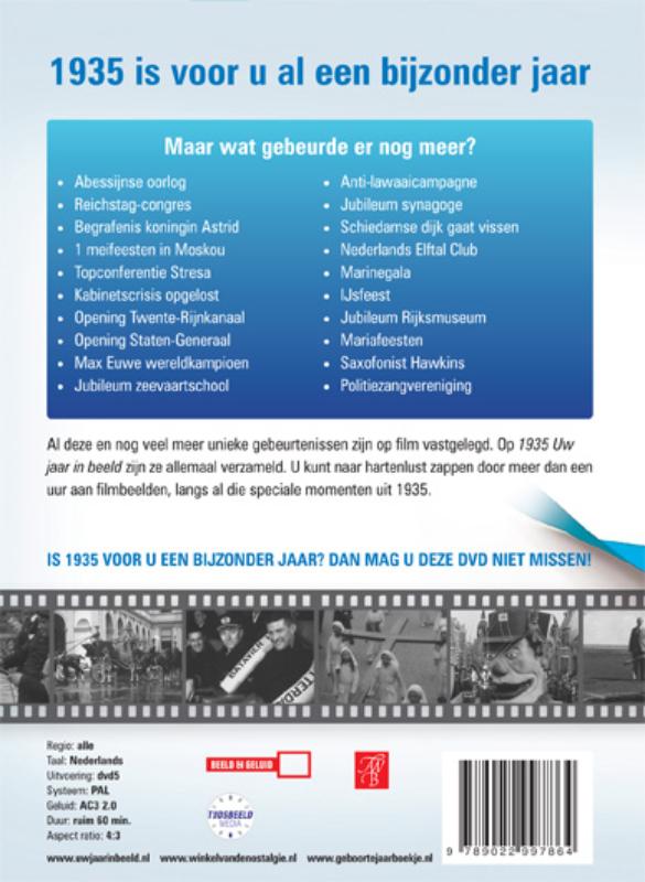 Achterkant van 1935 Uw jaar in beeld