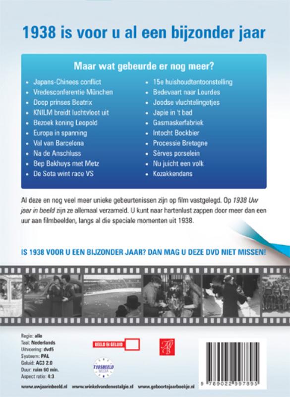 Achterkant van 1938 Uw jaar in beeld