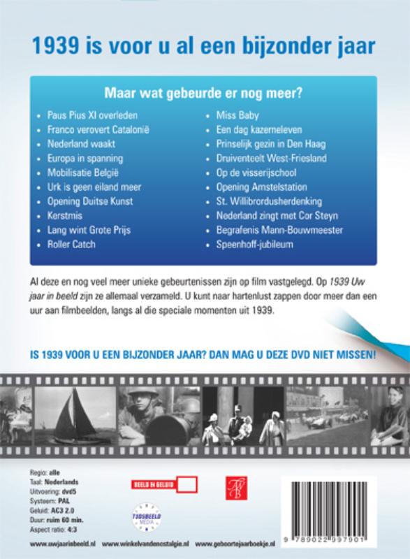 Achterkant van 1939 Uw jaar in beeld