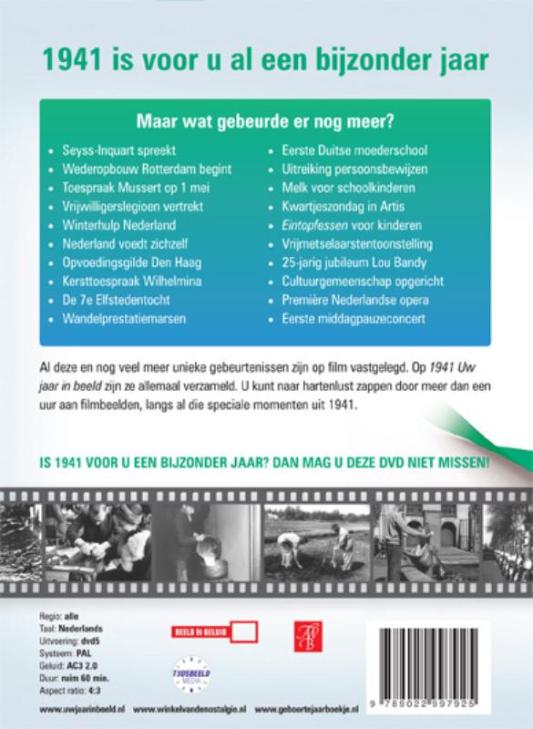 Achterkant van 1941 Uw jaar in beeld