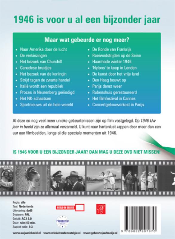 Achterkant van 1946 Uw jaar in beeld