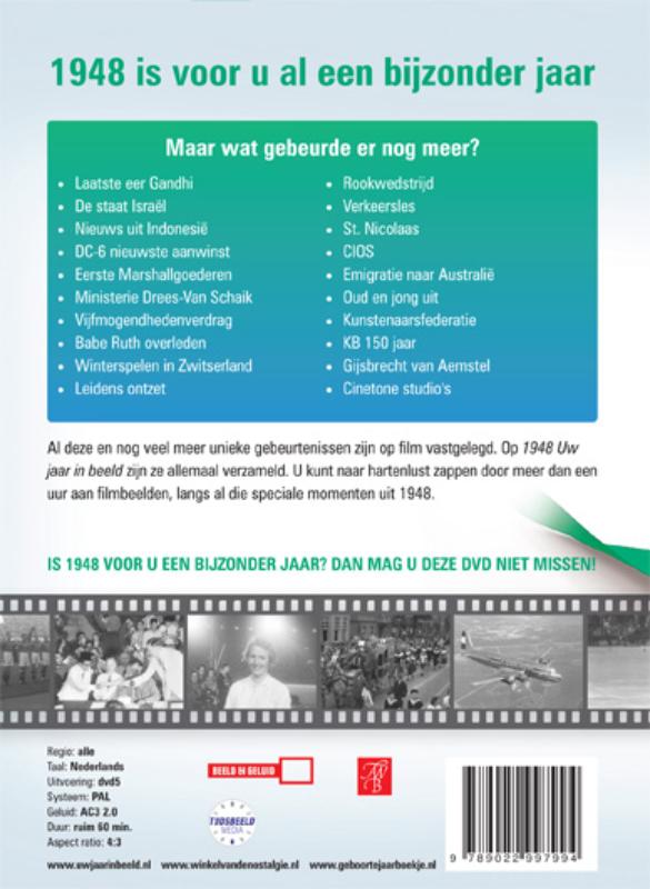 Achterkant van 1948 Uw jaar in beeld