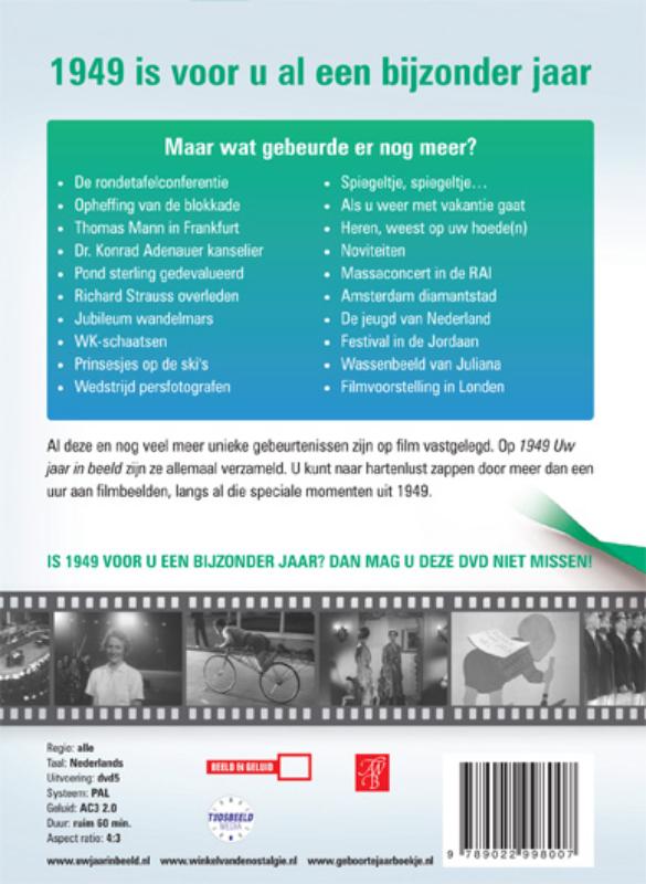 Achterkant van 1949 Uw jaar in beeld
