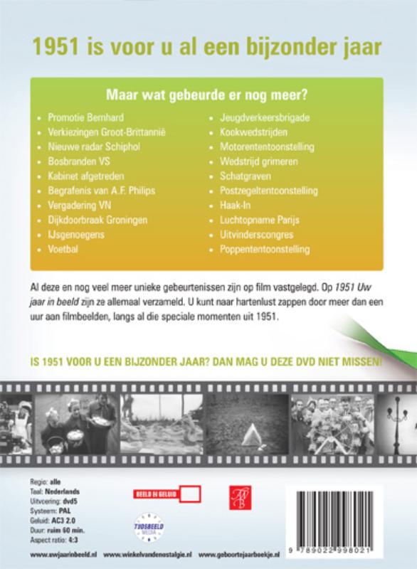 Achterkant van 1951 Uw jaar in beeld