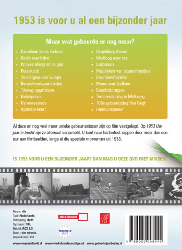 Achterkant van 1953 Uw jaar in beeld