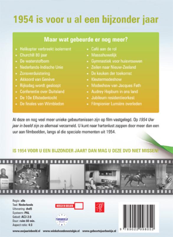 Achterkant van 1954 Uw jaar in beeld