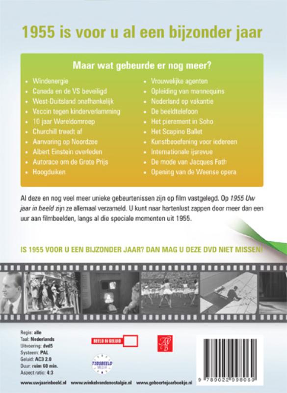 Achterkant van 1955 Uw jaar in beeld