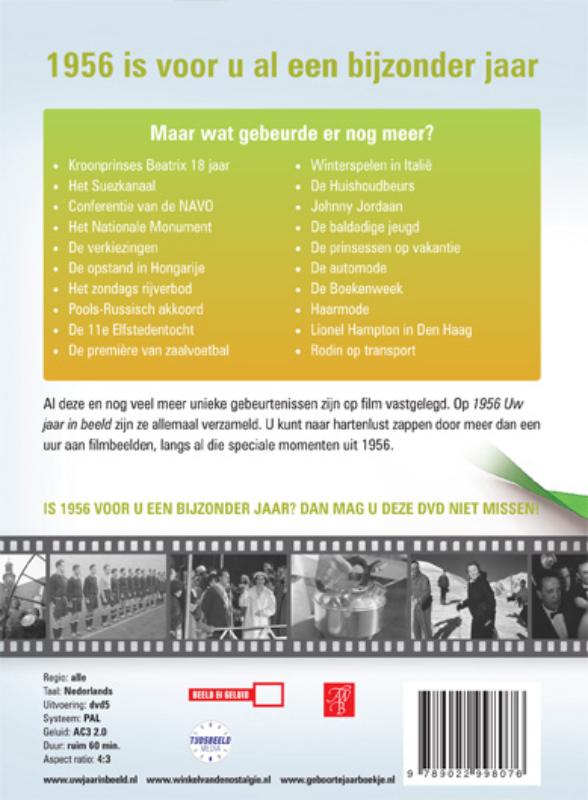 Achterkant van 1956 Uw jaar in beeld