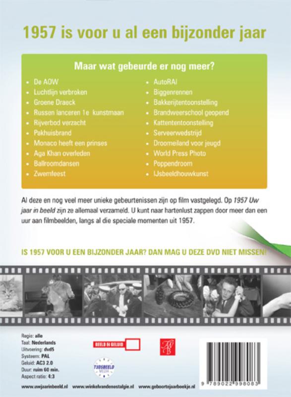 Achterkant van 1957 Uw jaar in beeld