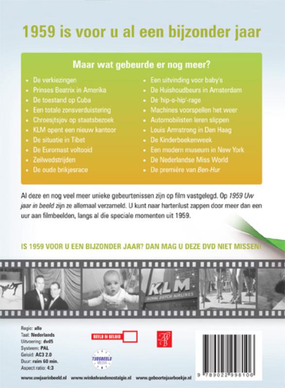 Achterkant van 1959 Uw jaar in beeld