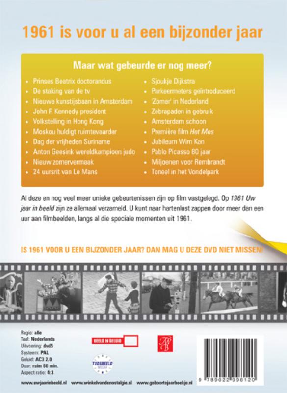 Achterkant van 1961 Uw jaar in beeld