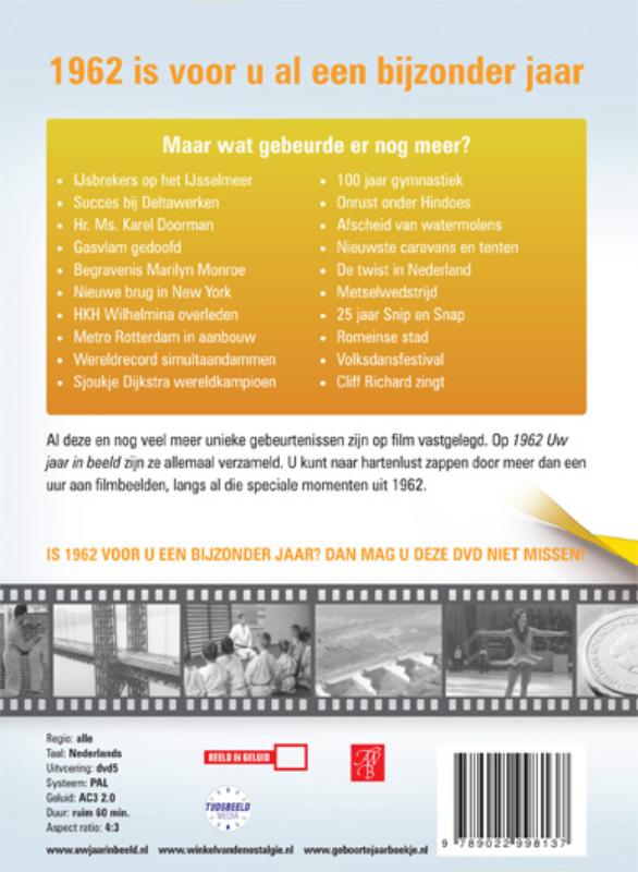 Achterkant van 1962 Uw jaar in beeld