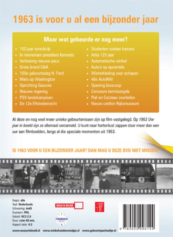 Achterkant van 1963 Uw jaar in beeld