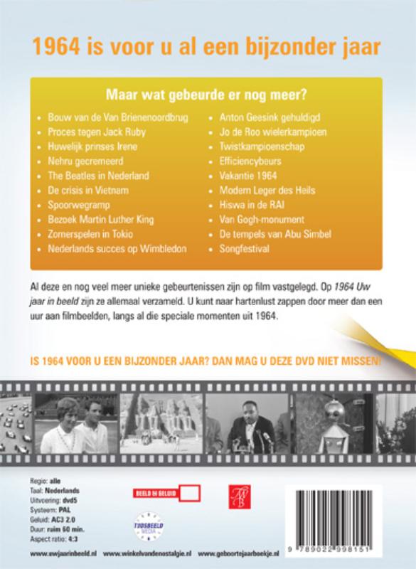 Achterkant van 1964 Uw jaar in beeld