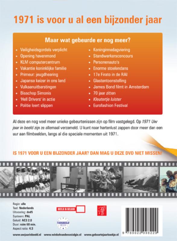 Achterkant van 1971 Uw jaar in beeld