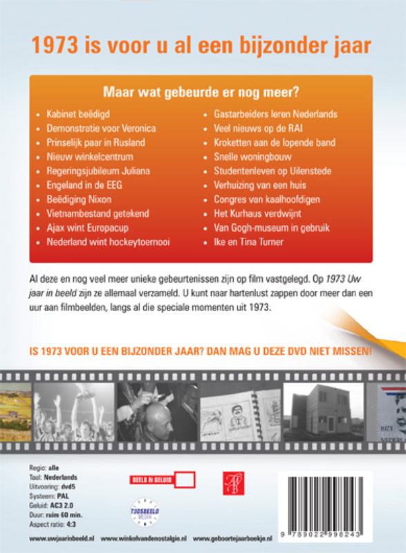 Achterkant van 1973 Uw jaar in beeld