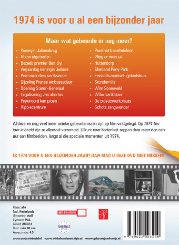 Achterkant van 1974 Uw jaar in beeld