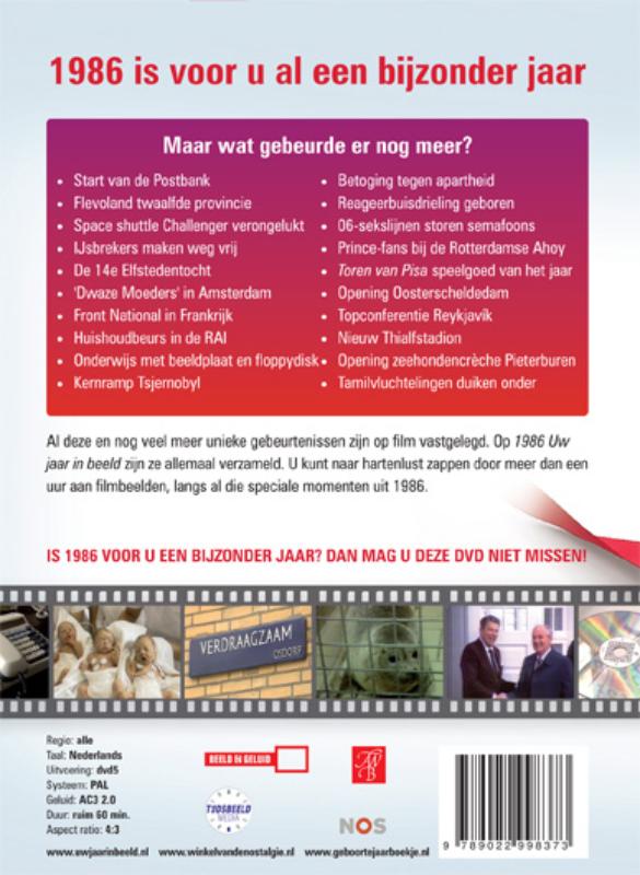 Achterkant van 1986 Uw jaar in beeld