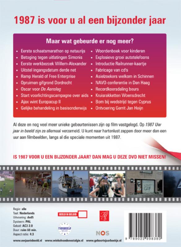 Achterkant van 1987 Uw jaar in beeld