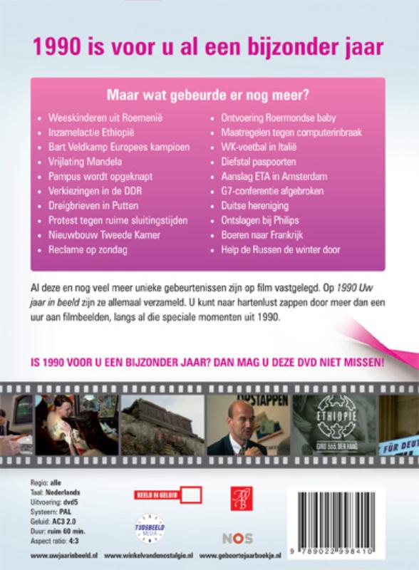 Achterkant van 1990 Uw jaar in beeld