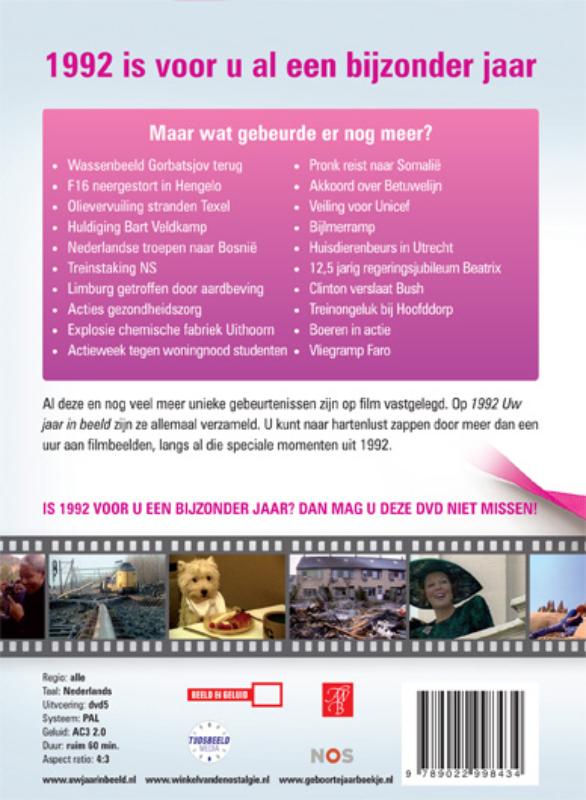 Achterkant van 1992 Uw jaar in beeld