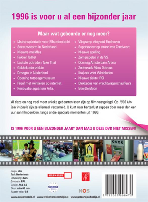 Achterkant van 1996 Uw jaar in beeld