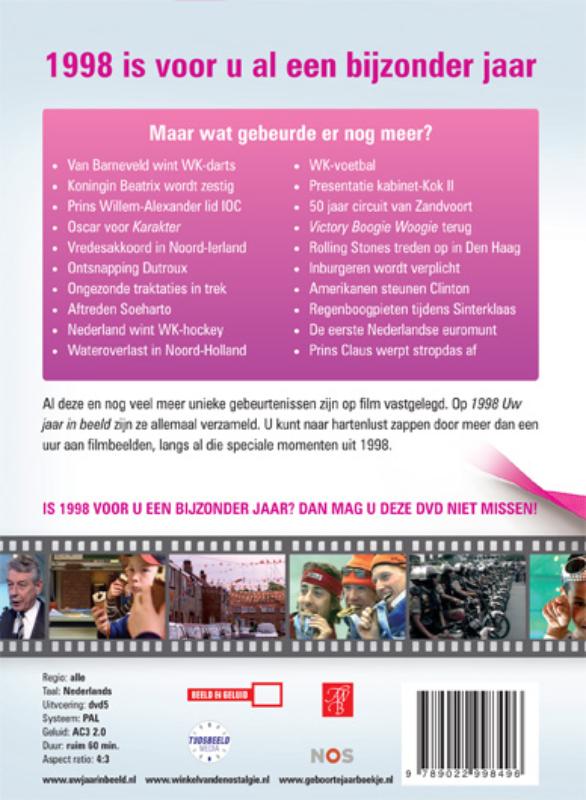 Achterkant van 1998 Uw jaar in beeld