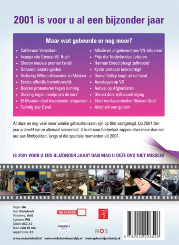 Achterkant van 2001 Uw jaar in beeld