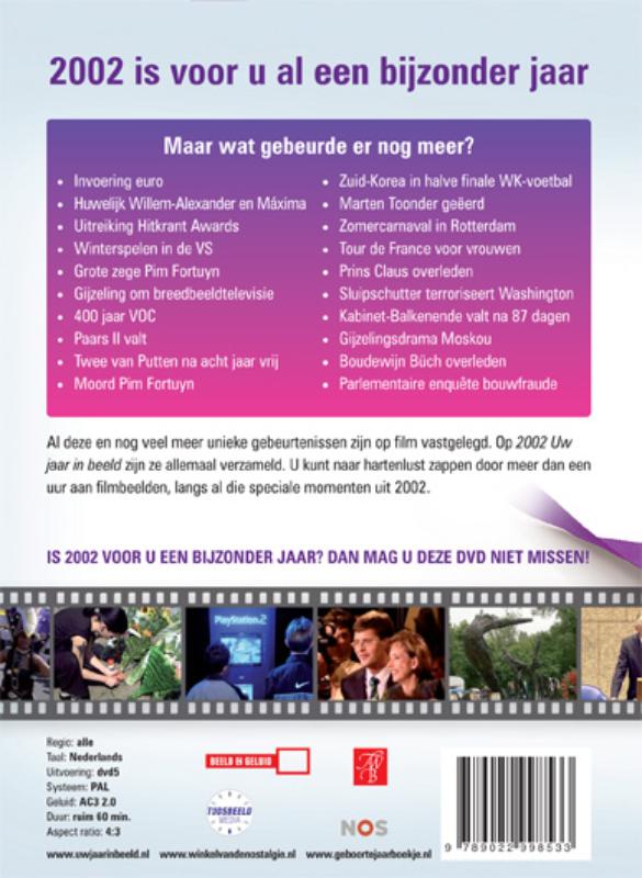 Achterkant van 2002 Uw jaar in beeld