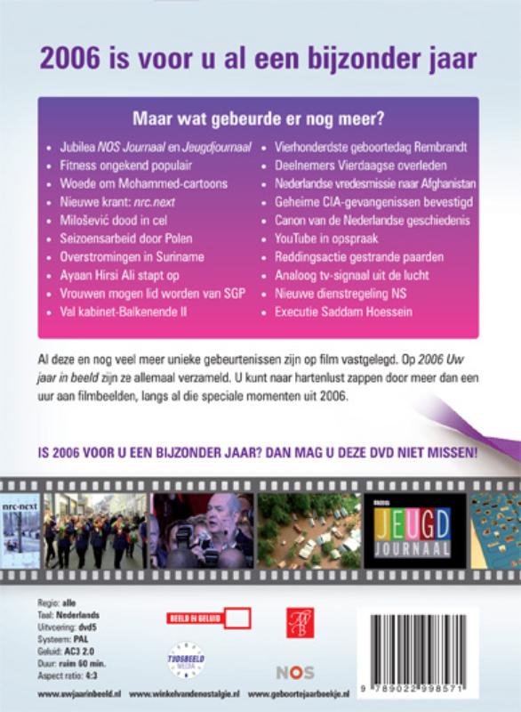 Achterkant van 2006 Uw jaar in beeld