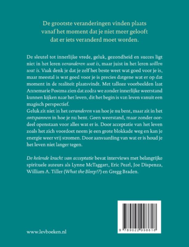 Achterkant van De helende kracht van acceptatie