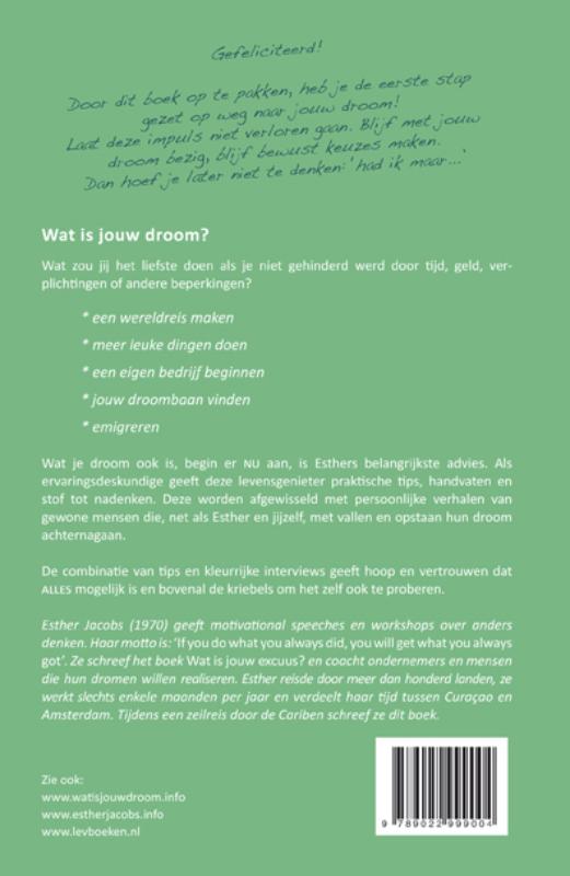Achterkant van Wat is jouw droom?
