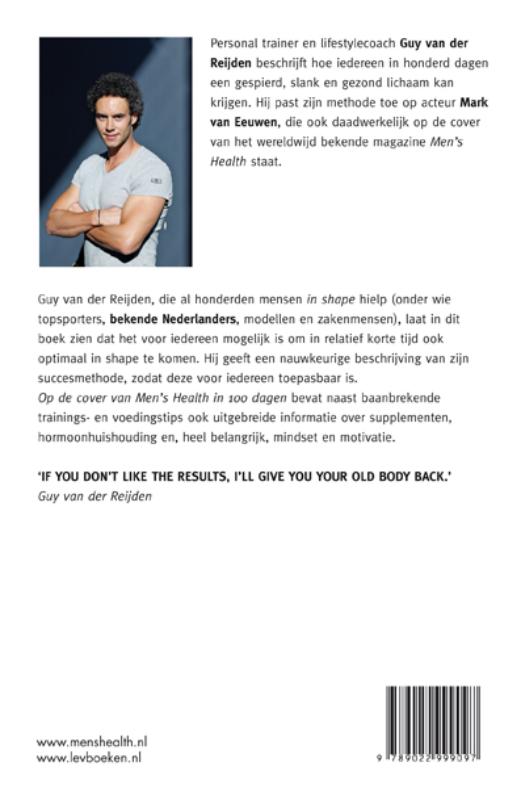 Achterkant van Op de cover van Men's Health in 100 dagen