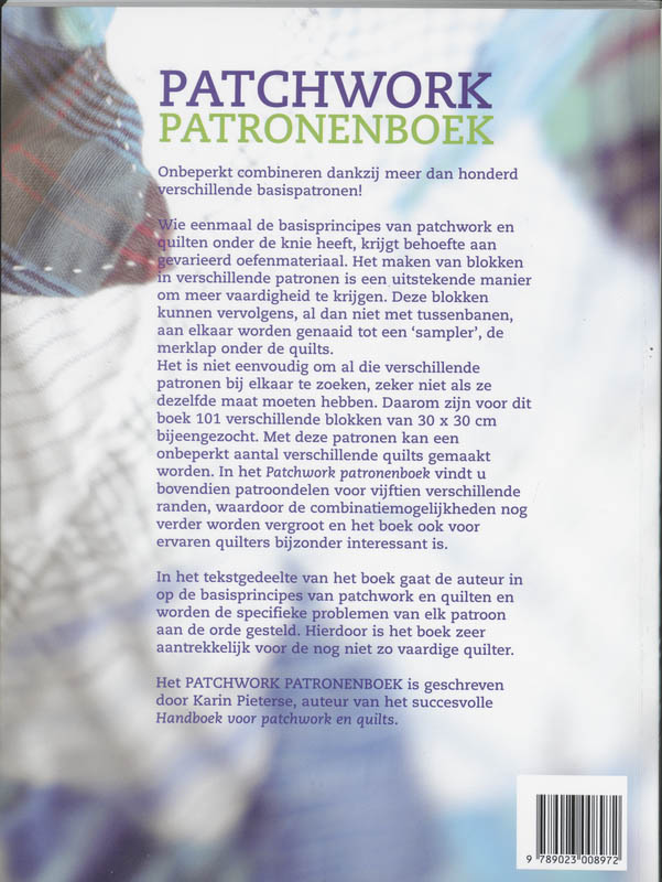 Achterkant van Patchwork patronenboek