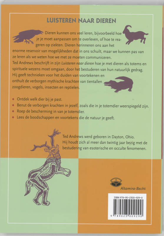 Achterkant van Luisteren naar dieren