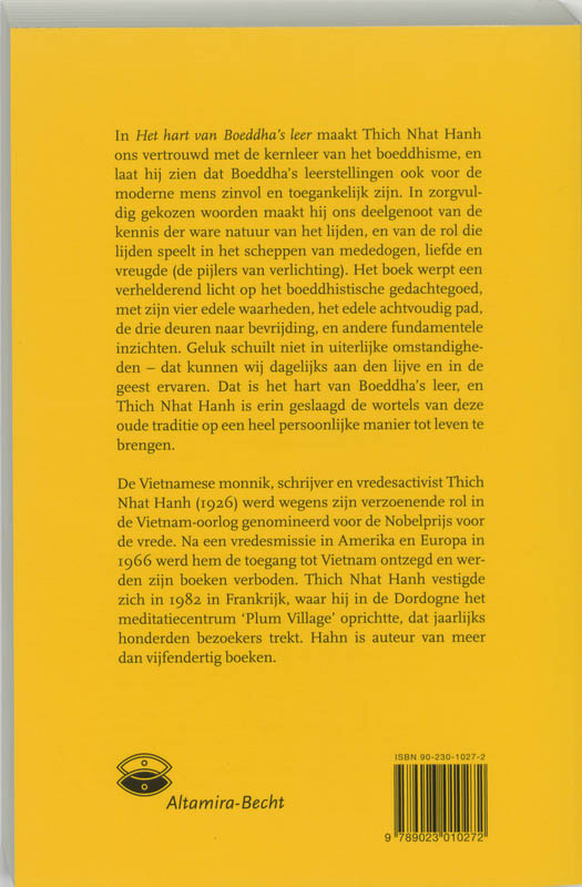 Achterkant van Het hart van Boeddha's leer