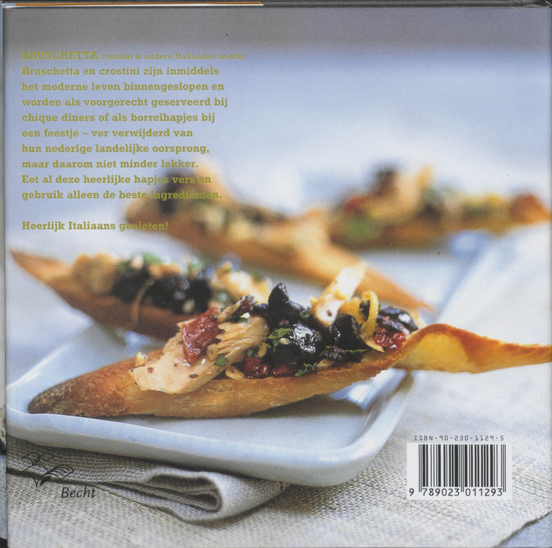 Achterkant van Bruschetta, crostini & andere Italiaanse snacks