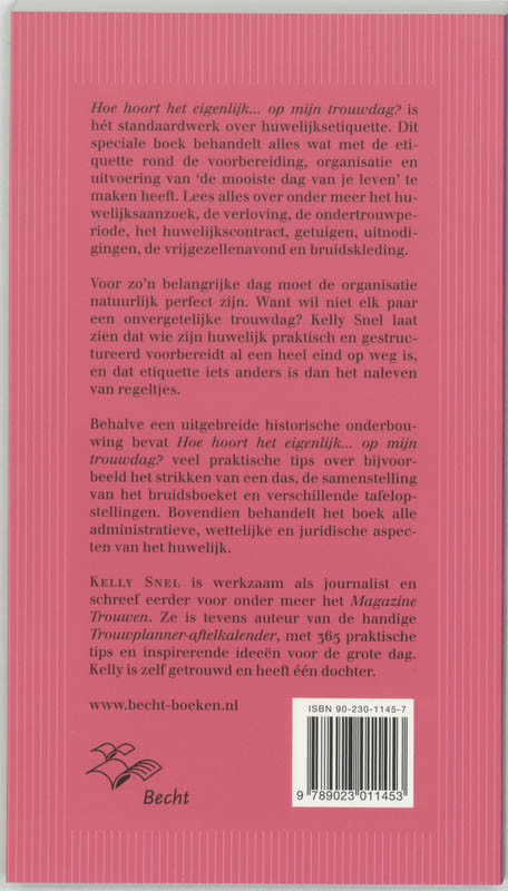 Achterkant van Hoe hoort het eigenlijk... op m'n trouwdag?