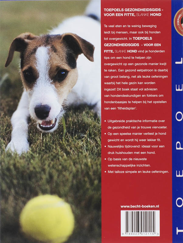 Achterkant van Toepoels Gezondheidsgids voor een fitte,slanke hond