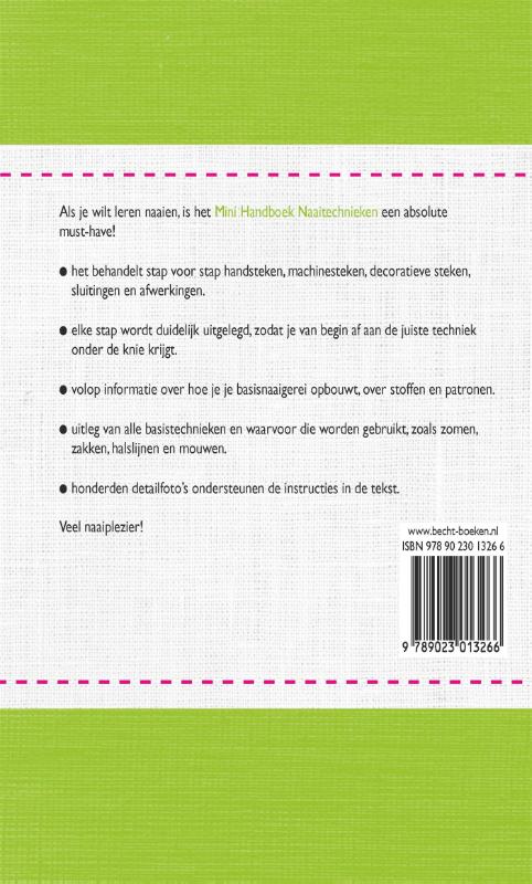 Achterkant van Mini-handboek naaitechnieken