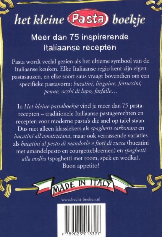 Achterkant van Het kleine pastaboekje