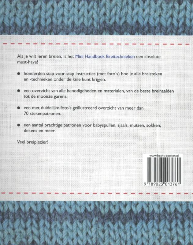 Achterkant van Mini handboek breitechnieken