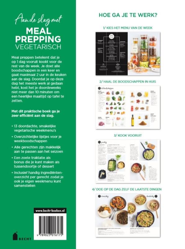 Achterkant van Meal prepping vegetarisch